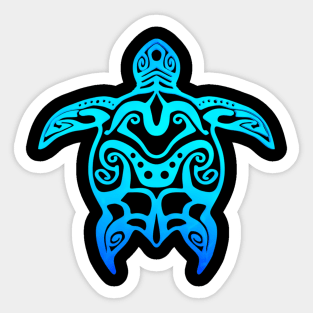 Ocean Blue Tribal Hawaiian Sea Turtle Sticker